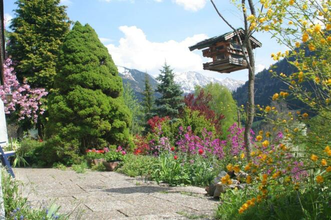 freier Bergblick von der Terrasse
