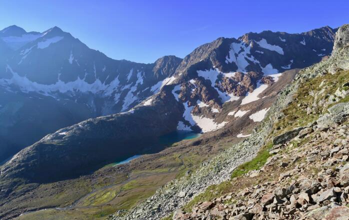 Aussicht vom Steig zwischen Nürnbergerhütte und Gipfel