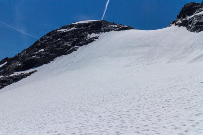 Die letzten Meter bis zur Scharte.