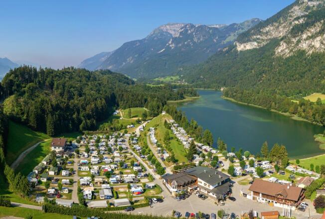 Luftaufnahme Camping Seeblick Toni am Reintalersee