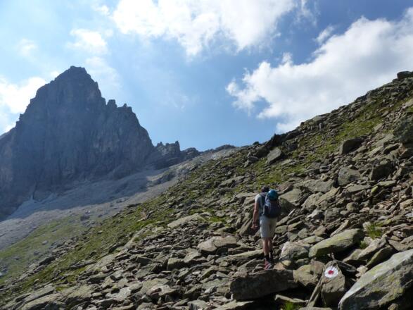 Im Antlitz des Pflerscher Tribulauns bald am Jöchl.