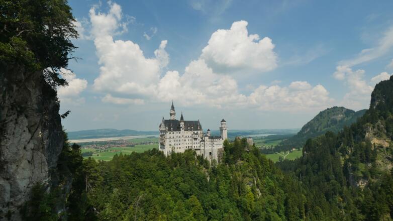 Blick von der Marienbrücke auf Schloss Neuschwanstein