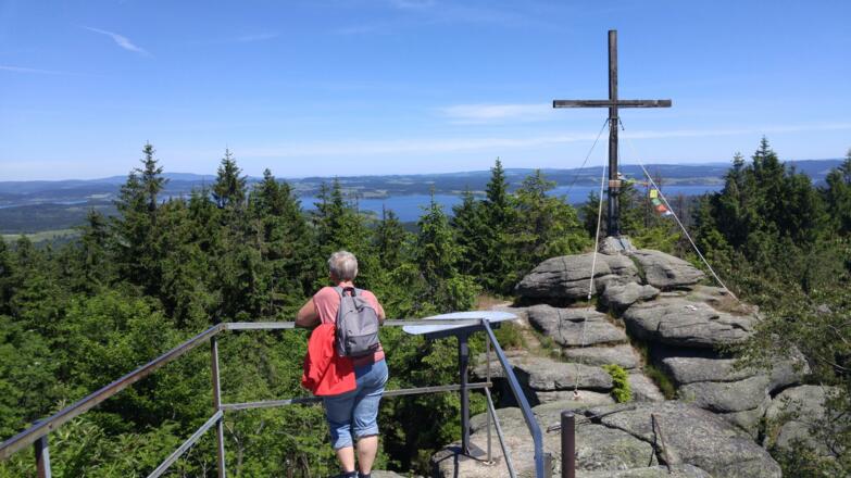 Blick vom Bärenstein zum Moldaustausee