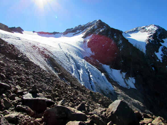 Gletscherzunge unter dem Pflerscher Hochjoch und den Feuersteinen