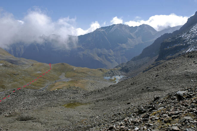 Wegverlauf im Weiten Kar