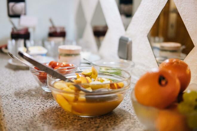 Frisches Obst am Frühstücksbuffet