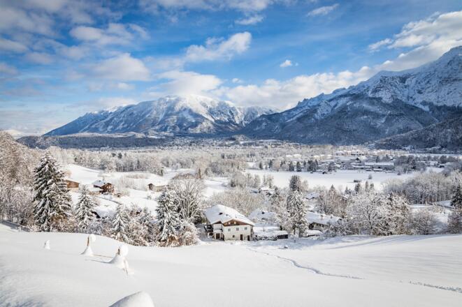 Ausblick auf das winterliche Bad Reichenhall