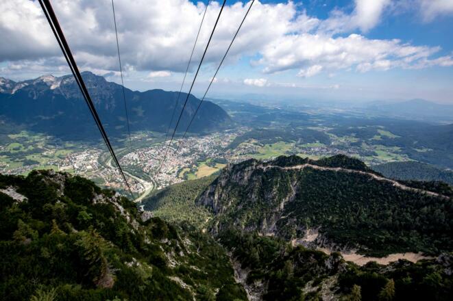 Blick nach Bad Reichenhall während der Fahrt