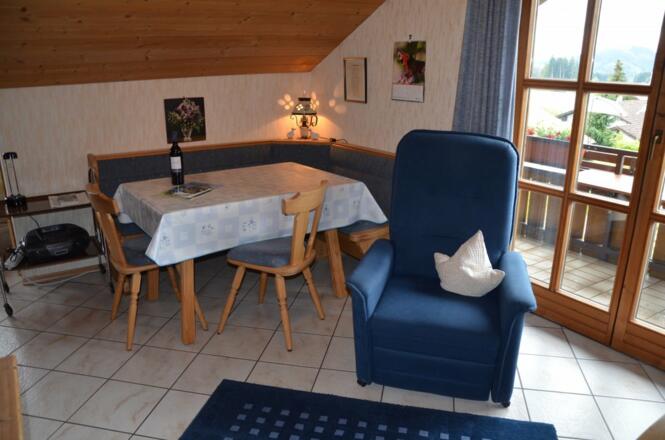 Essbereich in Fewo Bergblick