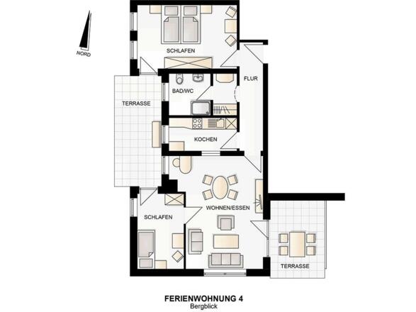 Grundriss Bergblick 3 Personen