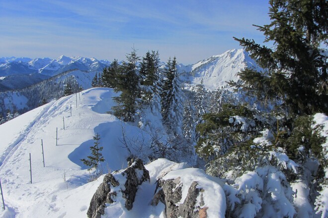 Am Gipfel, Blick nach Westen zum Hochgern
