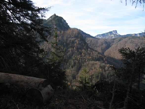Rastbank, Sicht zum Saurüsselkopf und zur Hörndlwand