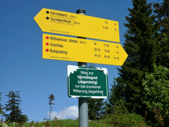 Wegweiser zum Jägersteig