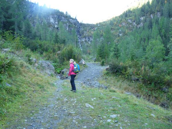 Kurz unterhalb der Trogstufe münden wir in den Steig ein.