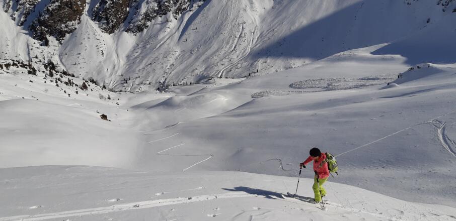 In der letzten Querung zum Sattel.