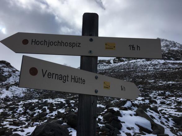 Abzweig zur Vernagter Hütte