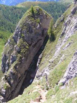 Tiefblick in die Einstiegsschlucht