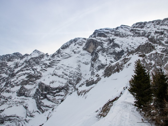 Blick in die imposante Ostwand des Hohen Göll.