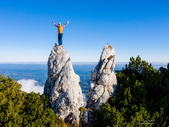 Stefan bei seiner Lieblingsbeschäftigung! Auf dem Padinggangerlurm.