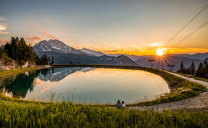 Sonnenuntergang am Speicherteich