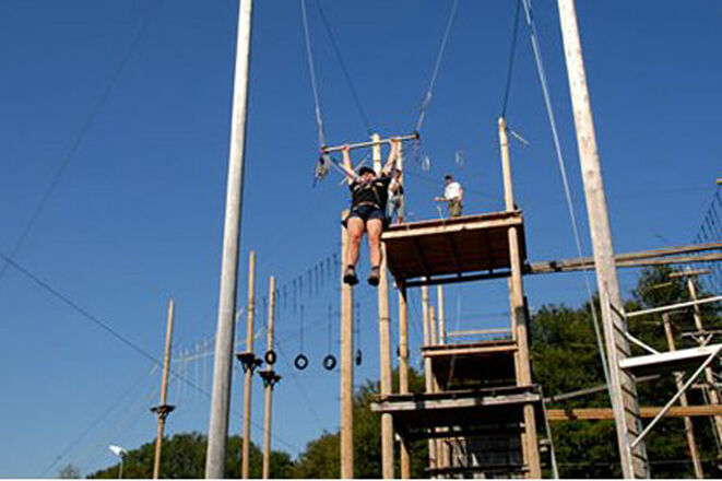 Hindernis im Chiemgauer Hochseilgarten.