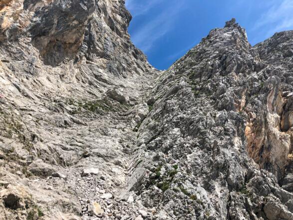 Blick die Eisbodenscharte hinauf