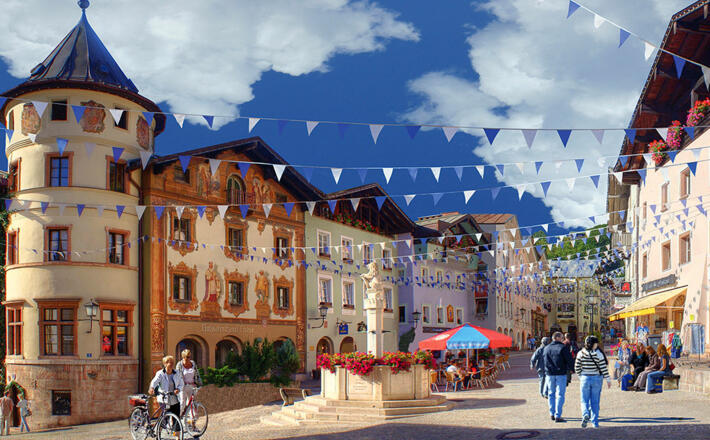 Die Fußgängerzone mit dem Marktbrunnen