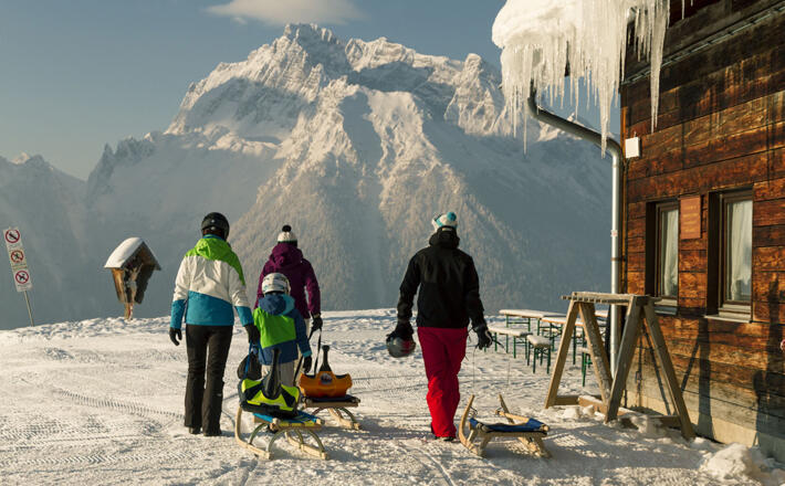 Beliebtes Ziel für Schlittenfahrer: Der Hirschkaser