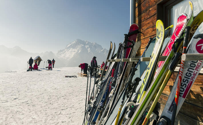 Skidepot am Hirschkaser im Winter