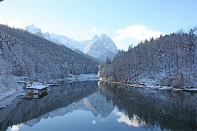 Riessersee im Winter, Blick aus dem Seehaus