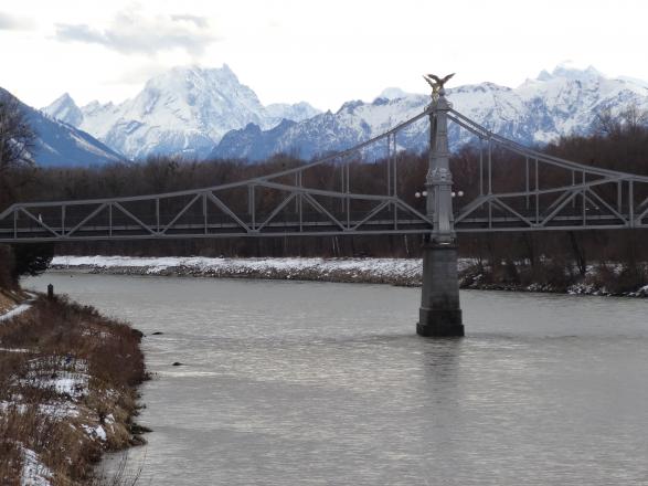 Jugendstil Länderbrücke über die Salzach von Laufen nach Oberndorf