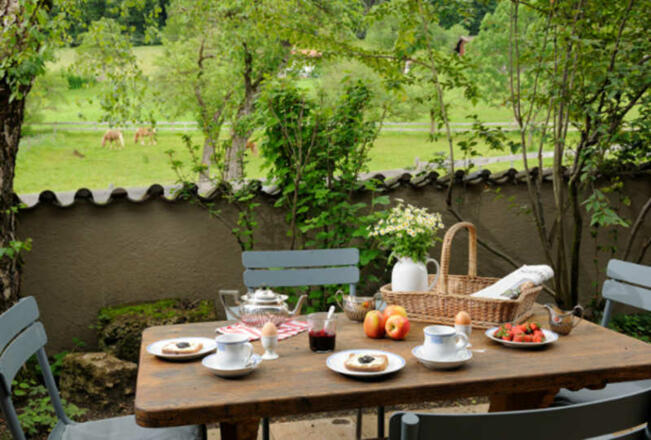 Frühstück im Garten