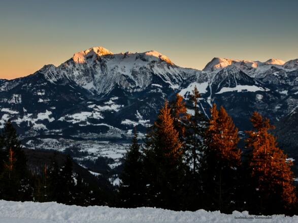 die letzten Sonnenstrahlen am Hohen Göll