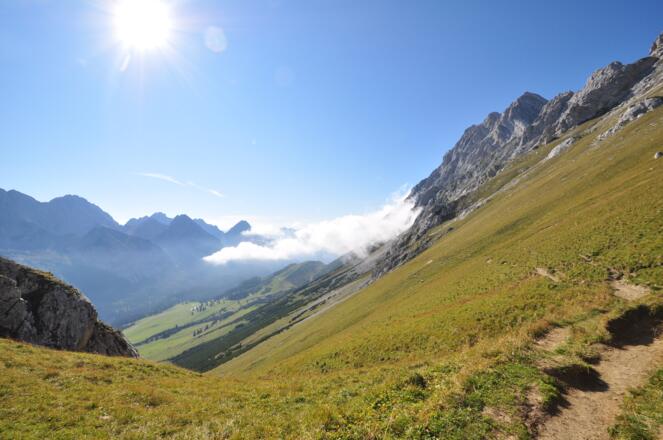 Von da an gehts bergab - ein herrlicher Ausblick oberhalb des Gaißtales