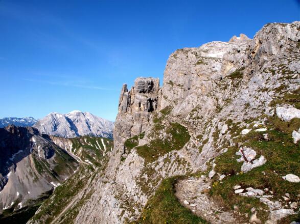Söllerpass 2259 m, Blick zum Anstiegsweg