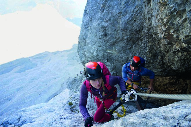 Kurz nach dem Felsloch, an der Schlüsselstelle des Stopselziehers.