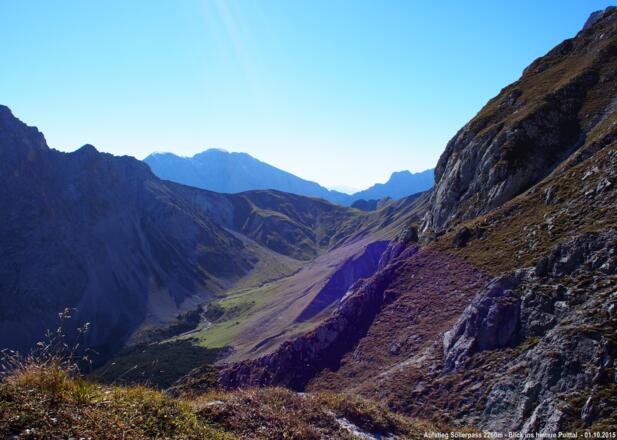 Aufstieg zum Söllerpass - Blick ins hintere Puittal