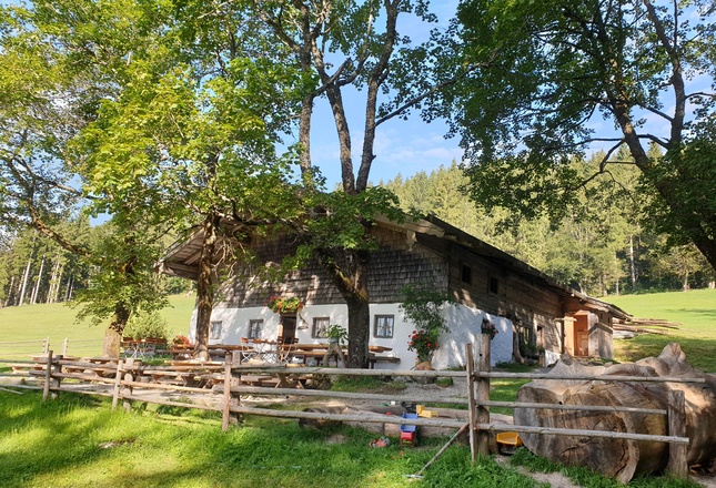 Bäckeralm Inzell - schattiger Garten
