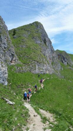 Der Pfad entlang des Rotwandkopfes