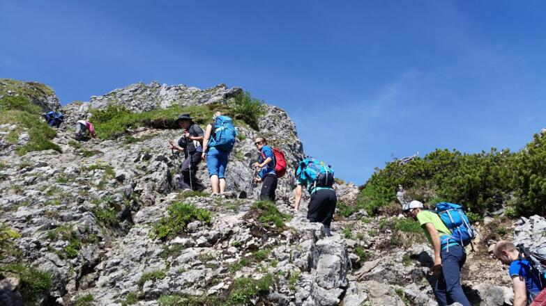 Schrofengelände beim Aufstieg auf den Taubenstein