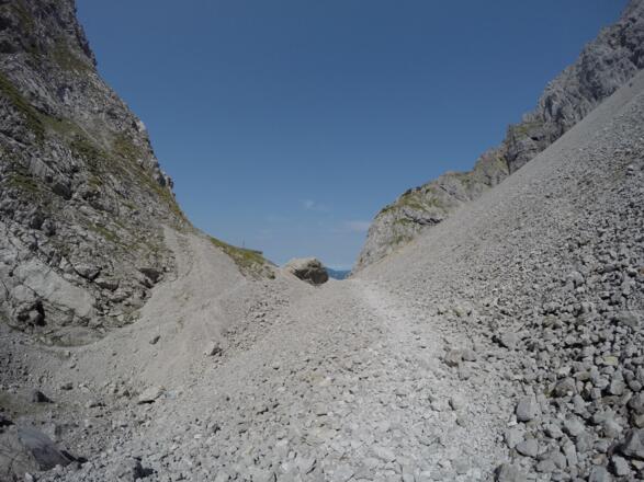 Geröll, Geröll und nochmals Geröll im Dammkar