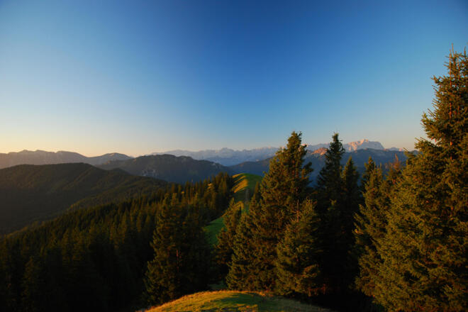 Wanderung - Hörnlehütte - Sonnenuntergang mit Zugspitzblick