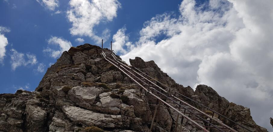 Leiter auf die mittlere Linderspitze