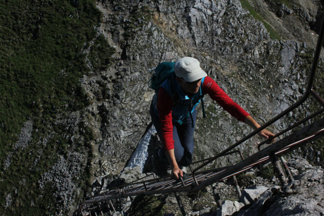 Die längste Leiter des Mittenwalder Höhenwegs
