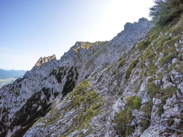Seilversicherte Passage am Karwendelsteig