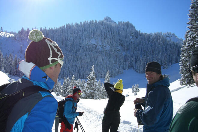 Schneeschuhwanderung Laber - Blick auf das Ettaler Manndl