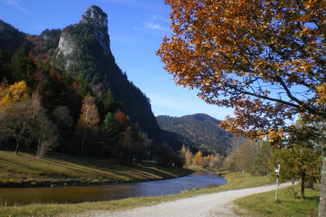 Grottenweg Oberammergau, Blick auf den Kofel
