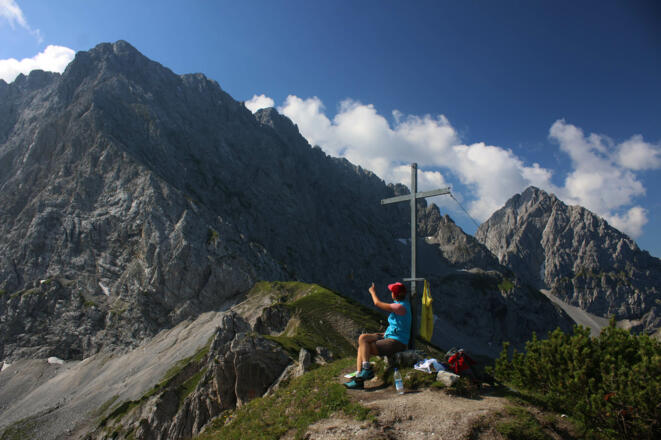 Blick vom Steinkarkopf zu Wörnersattel und Wörner.