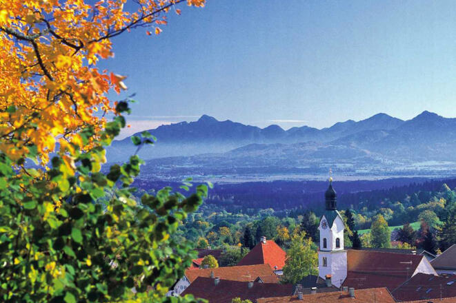 Radtour Kloster Rottenbuch Runde - Blick auf Bad Kohlgrub