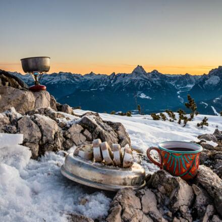 Self made Glühwein am Gipfel.